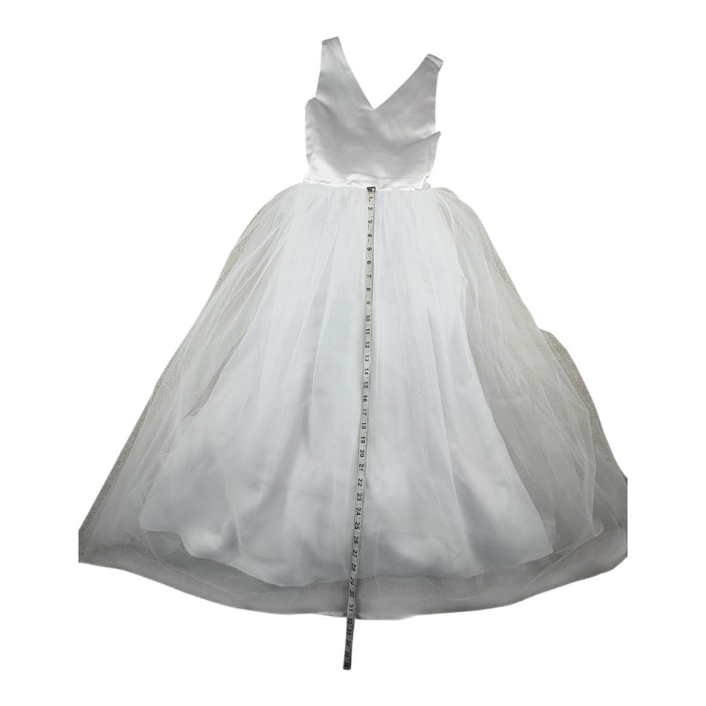 Unbranded Girls White Tulle Dress Size 12 Flower‎ Girl Special Occasion - Picture 7 of 8